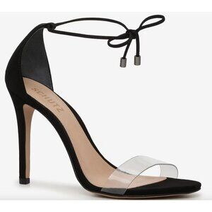 Schutz Black Josseana  Transparent Ankle Strap Heel Sandals Size 8.5